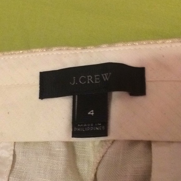 J. Crew Linen Garden Pant in Metallic Foil Size 4 - Picture 6 of 8